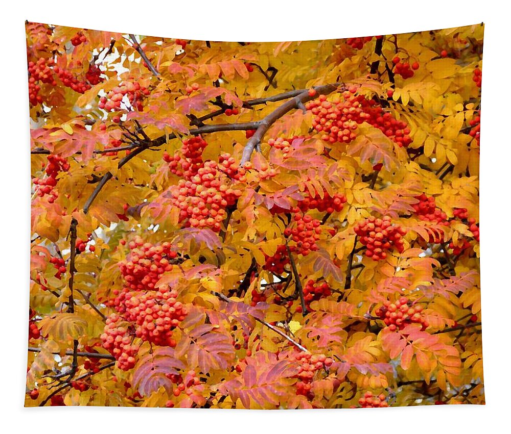Painted Mountain Ash Tapestry featuring the digital art Painted Mountain Ash by Will Borden