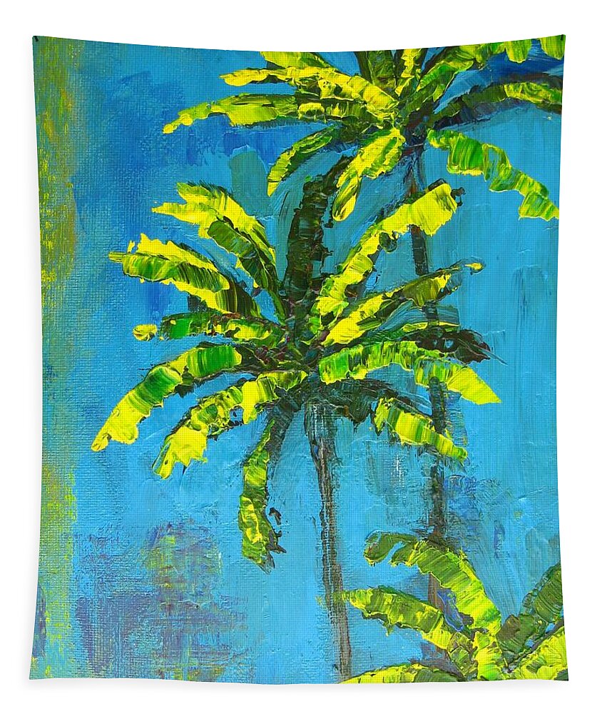 Art Tapestry featuring the painting Palm Trees by Patricia Awapara