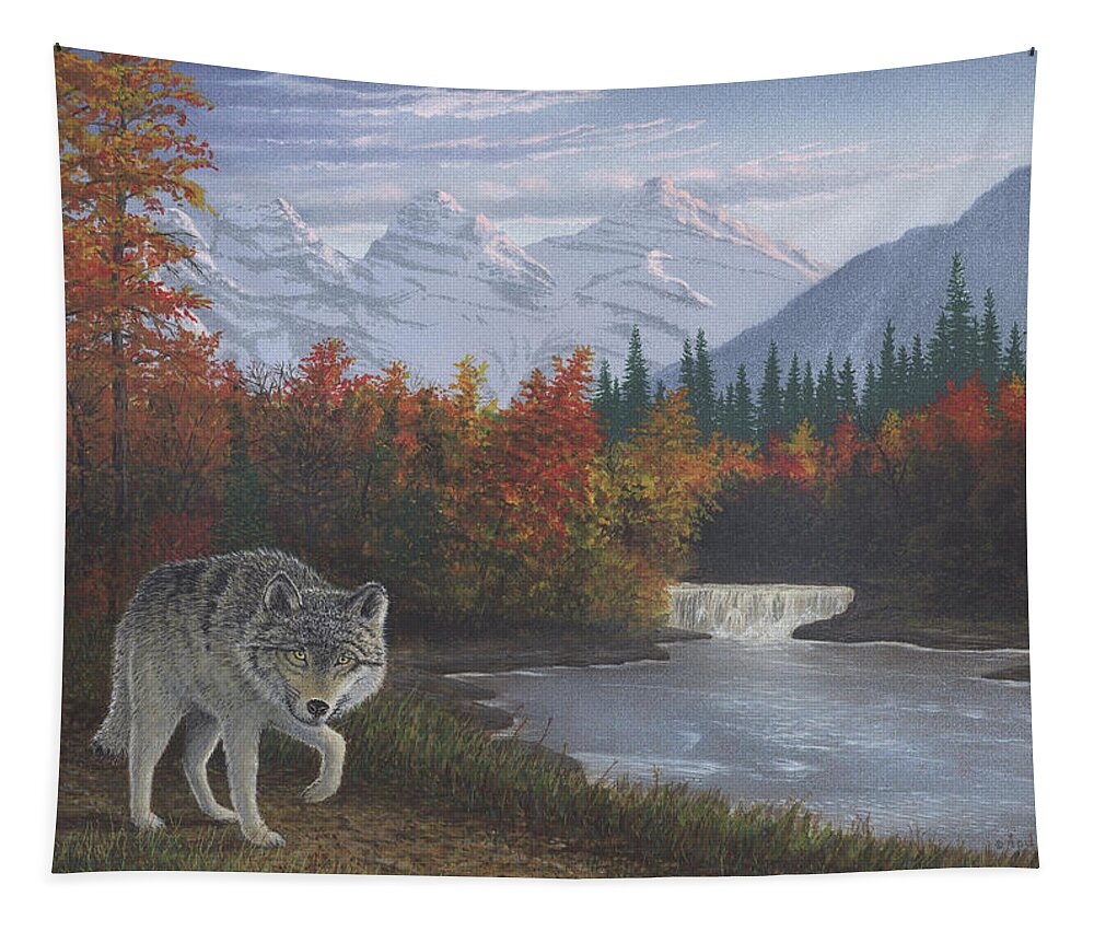 Wildlife Tapestry featuring the painting Passing Connection by Peter Rashford