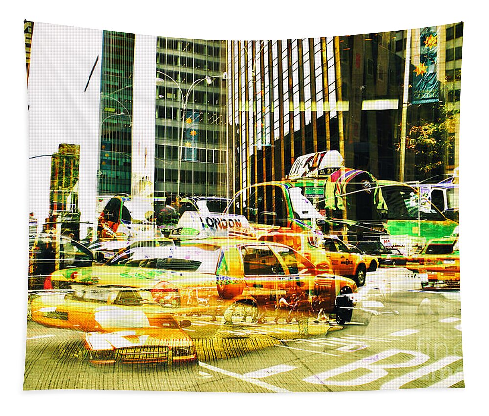 New York City Tapestry featuring the photograph Passion NYC Midtown Noon Traffic by Sabine Jacobs