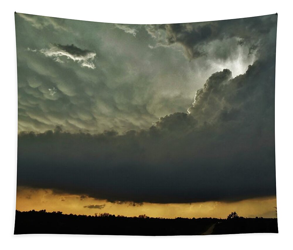 Supercell Tapestry featuring the photograph Path To The Supercell by Ed Sweeney