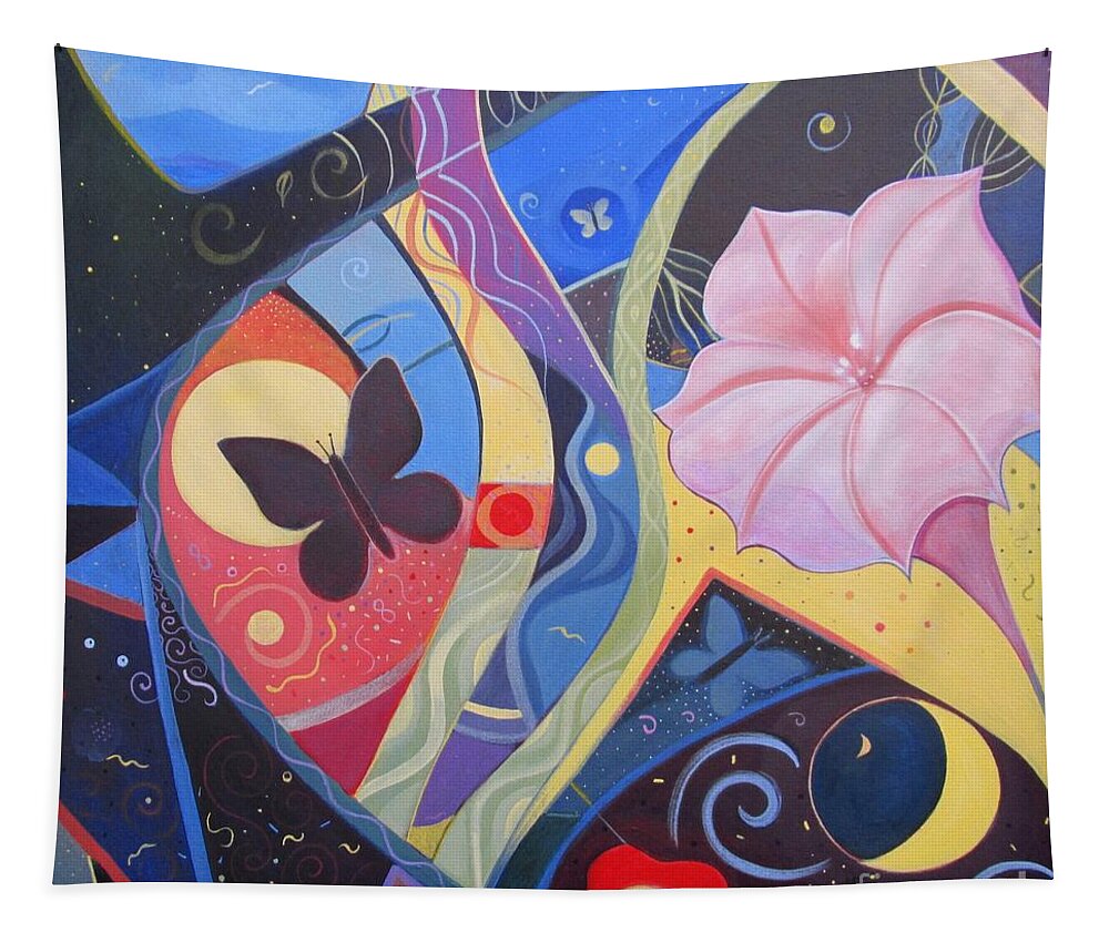 Peace Tapestry featuring the painting Peace And Flow by Helena Tiainen