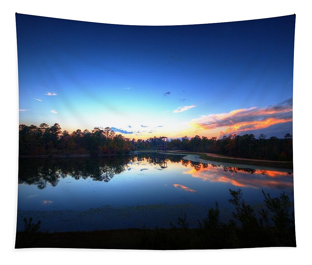 Allaso Ranch Tapestry featuring the photograph Peaceful Sunset by David Morefield