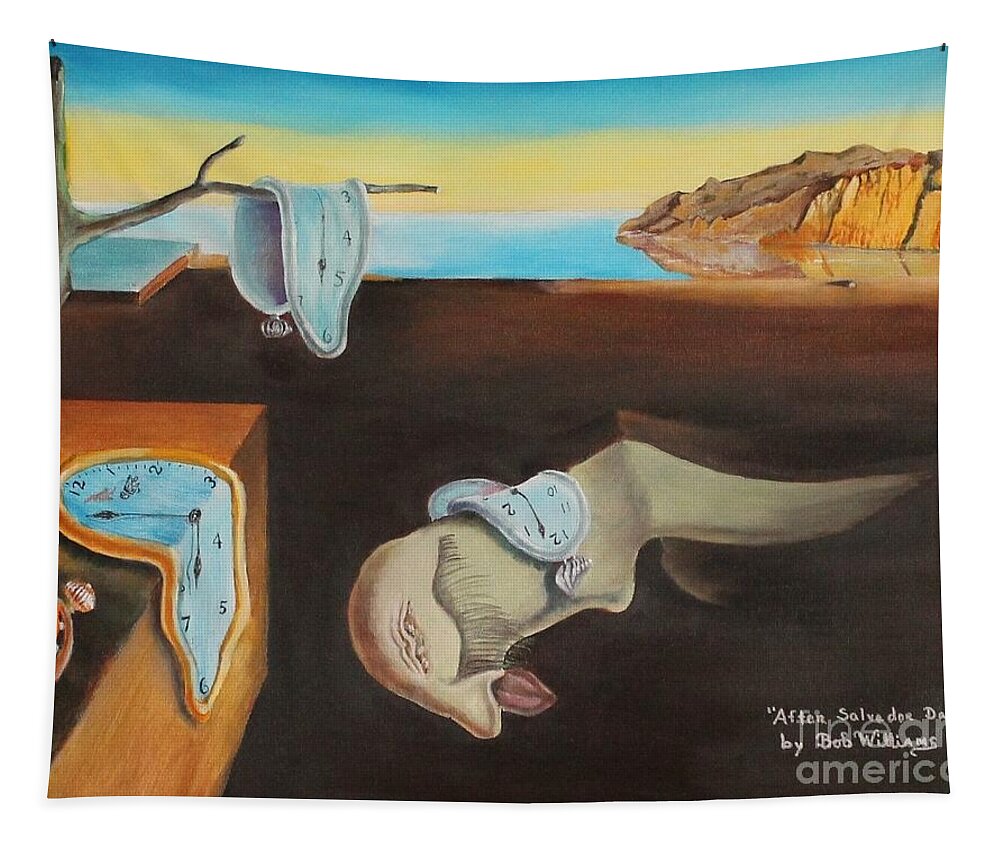 Salvador Dali Tapestry featuring the painting Persistence of Memory by Bob Williams