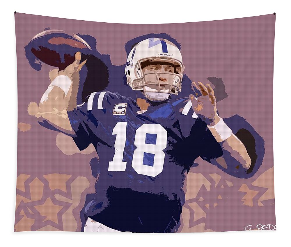 Peyton Manning Tapestry featuring the photograph Peyton Manning Abstract Number 2 by George Pedro