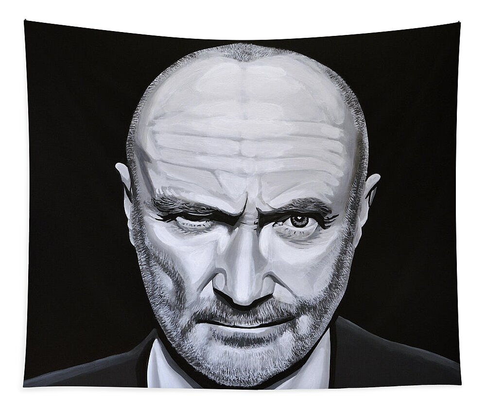 Phil Collins Tapestry featuring the painting Phil Collins by Paul Meijering