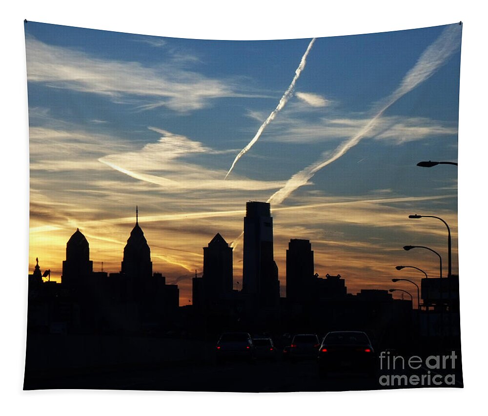 Cities Tapestry featuring the photograph Philadelphia At Dusk by Lyric Lucas