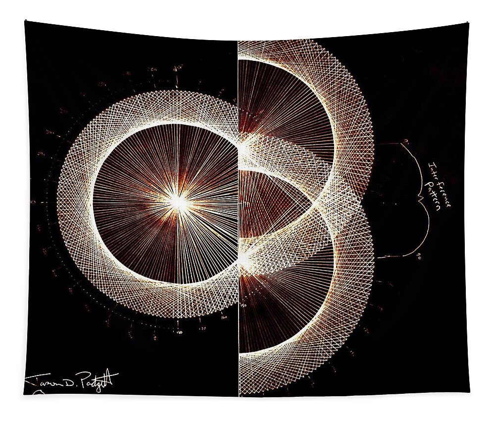  Tapestry featuring the drawing Photon Double Slit Test Hand Drawn by Jason Padgett