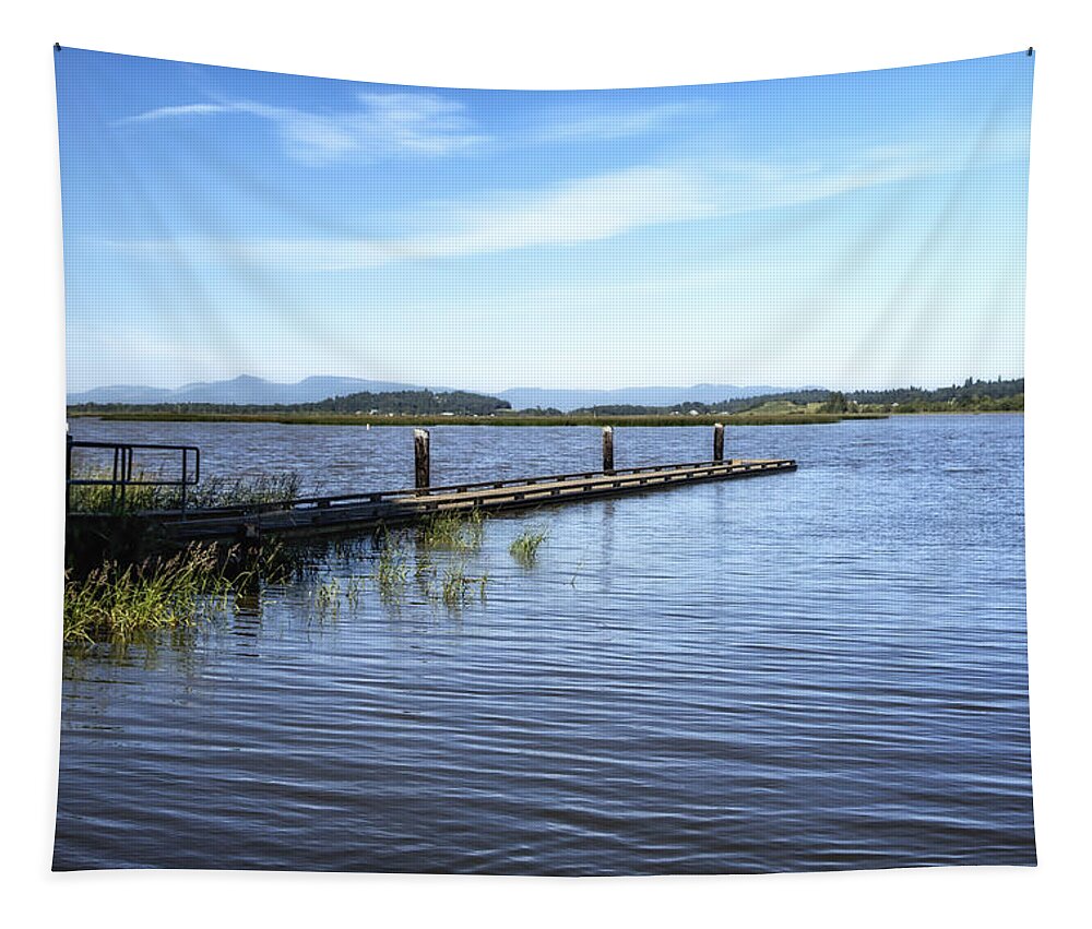 Pier Tapestry featuring the photograph Pier at Fern Ridge Lake by Belinda Greb