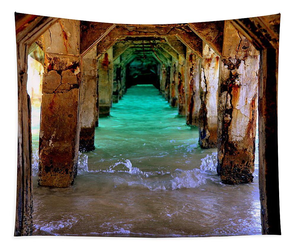 Waterscapes Tapestry featuring the photograph PILLARS of TIME by Karen Wiles