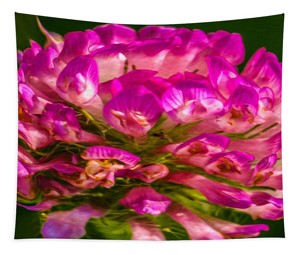 Abstract Tapestry featuring the painting Pink Mystery Flower by Omaste Witkowski