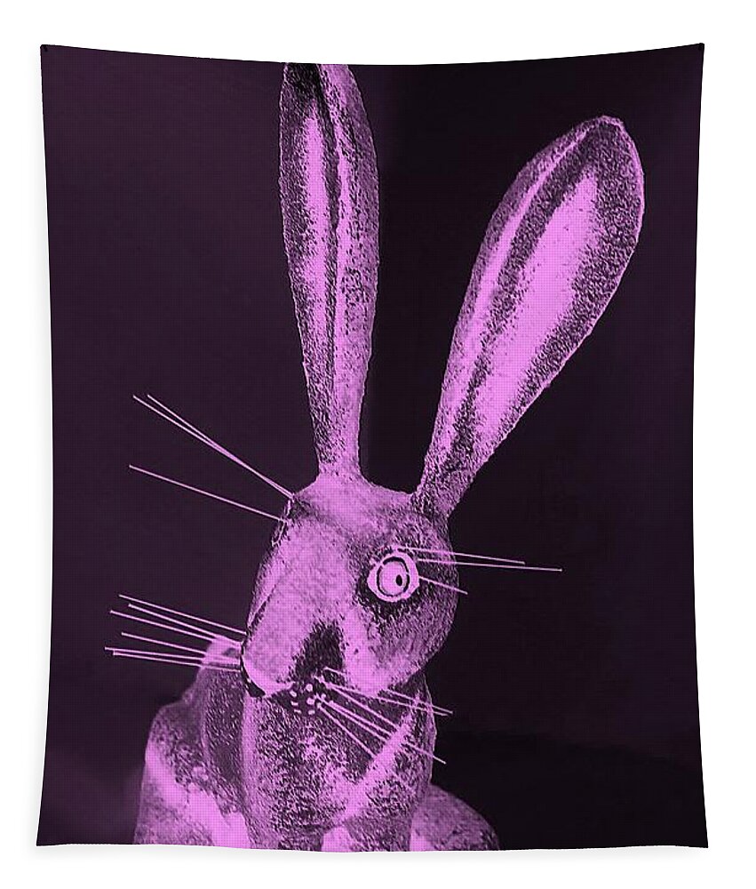 Rabbit Tapestry featuring the photograph Pink New Mexico Rabbit by Rob Hans