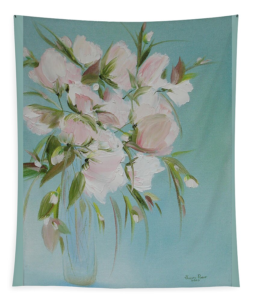 Flowers Tapestry featuring the painting Pink Petals by Judith Rhue