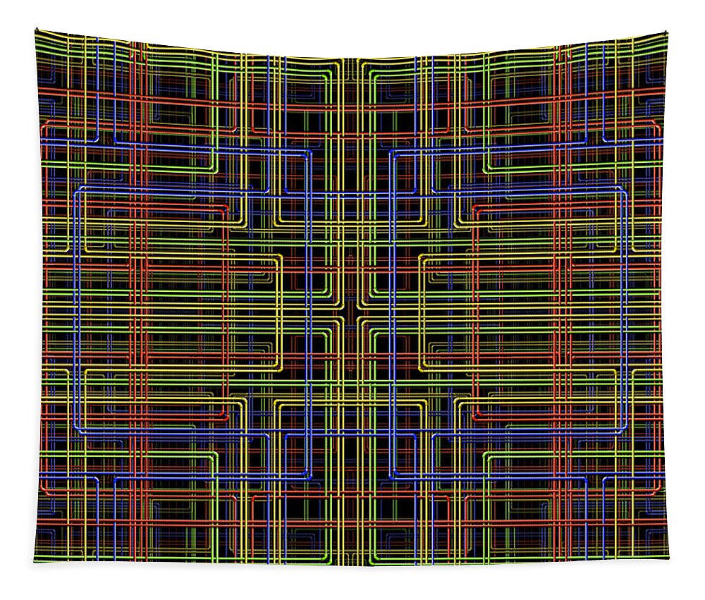 Abstract Tapestry featuring the digital art Pipe Dreams 4 by Mike McGlothlen