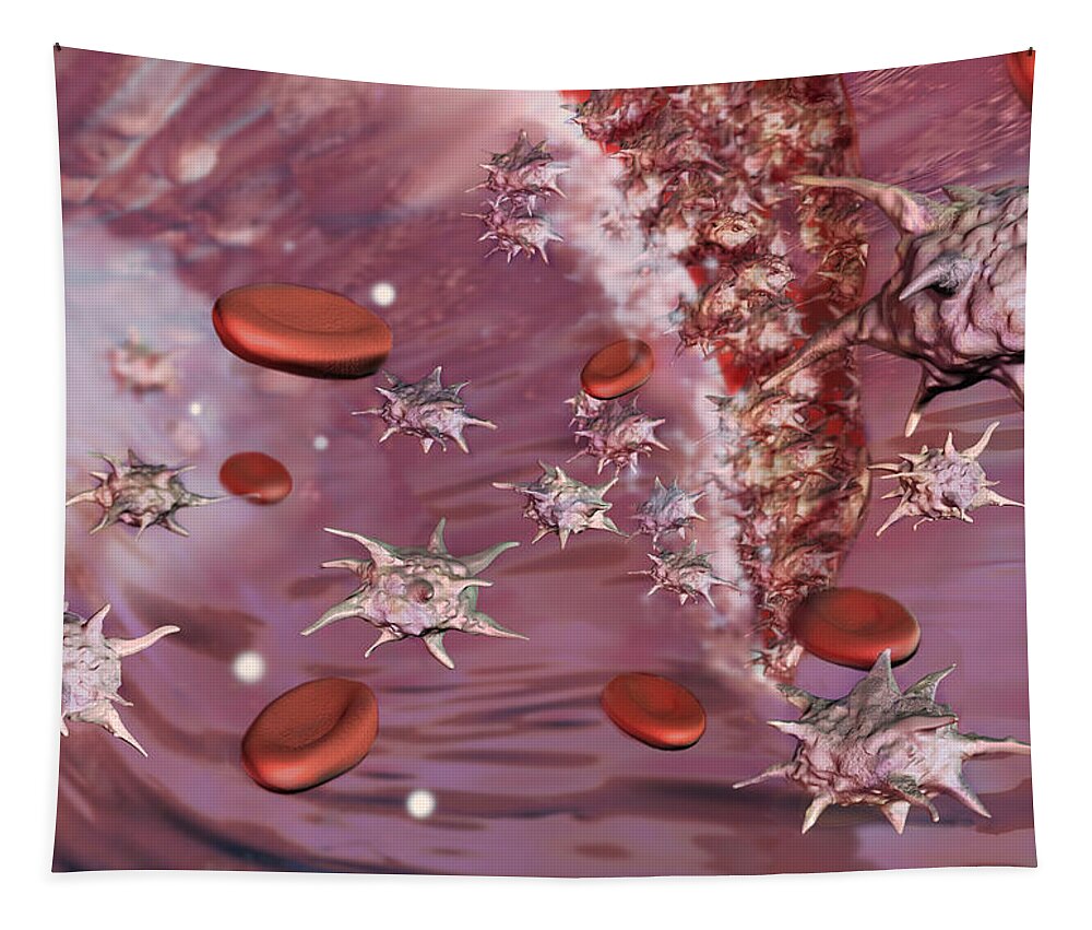 Illustration Tapestry featuring the photograph Platelets, Illustration by Spencer Sutton