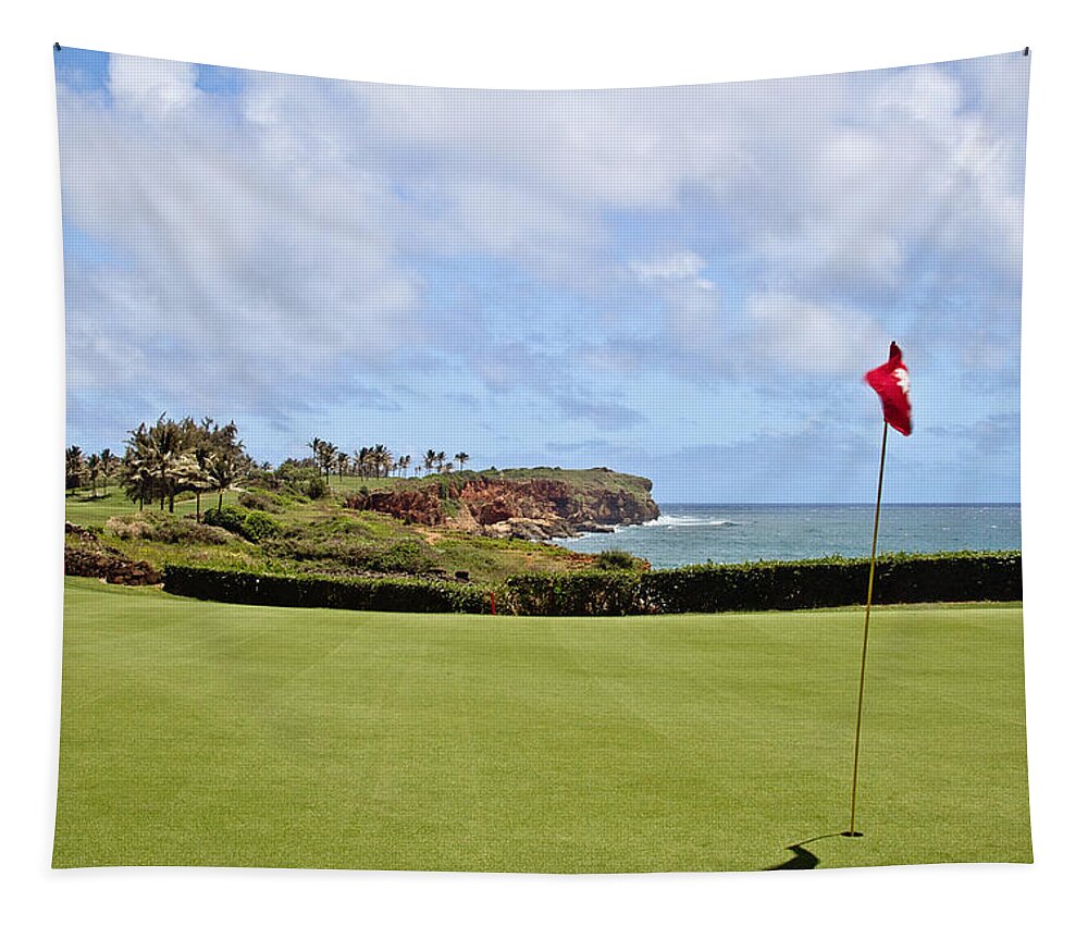 Poipu Bay Golf Course Tapestry featuring the photograph Poipu Bay #16 by Scott Pellegrin