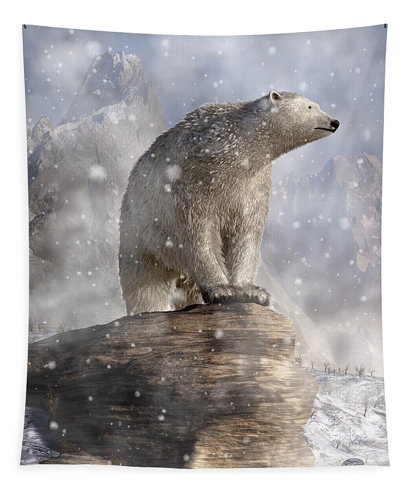 Eisbär im Schneesturm Klappkarte mit Umschlag Polar Bear in an artic blizzard 