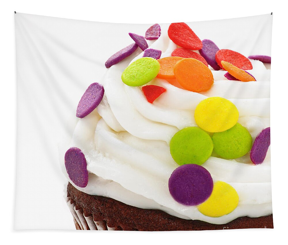 Andee Design Cupcake Art Tapestry featuring the photograph Polka Dot Cupcake by Andee Design