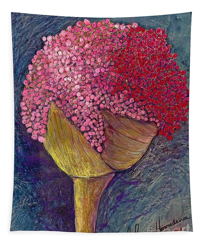 Nature Tapestry featuring the painting Pom Pom Pride by Sherry Harradence