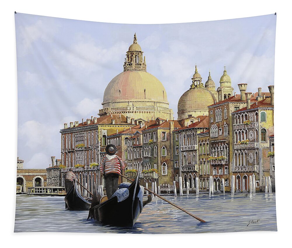 Venice Tapestry featuring the painting Pomeriggio A Venezia by Guido Borelli