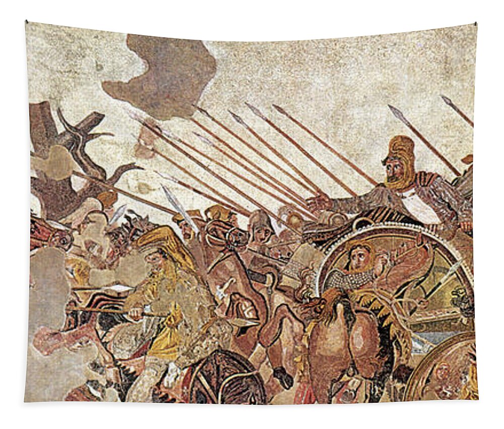 Archeology Tapestry featuring the photograph Pompeii, Alexander Mosaic, Battle by Science Source