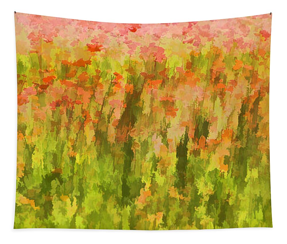 Canvas Tapestry featuring the painting Poppies of Tuscany III by David Letts