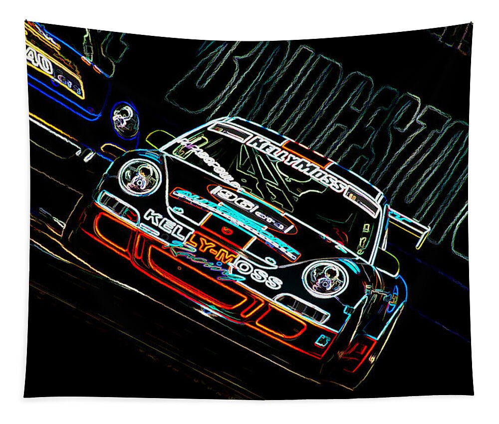Porsche Tapestry featuring the photograph Porsche 911 Racing by Sebastian Musial
