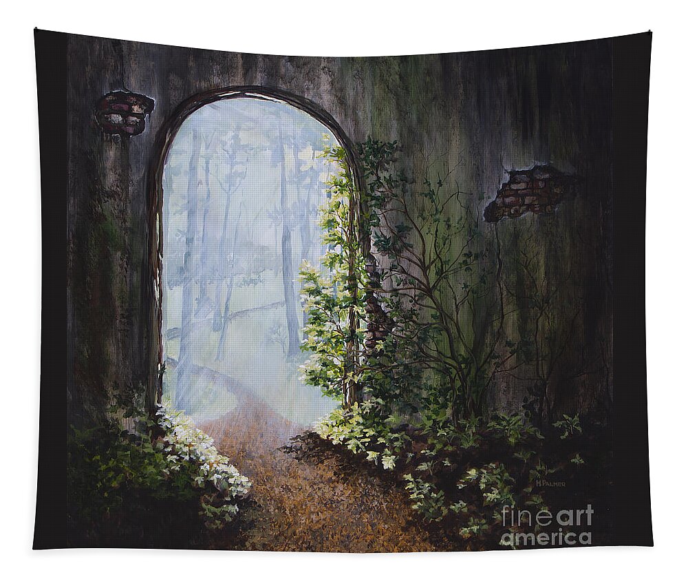 Portal Tapestry featuring the painting Portal by Mary Palmer