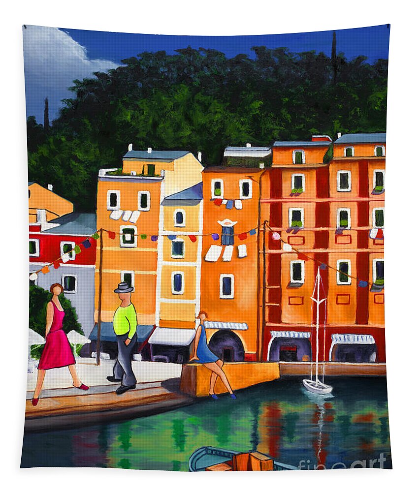 Large Art Print Tapestry featuring the painting PORTOFINO Art print by William Cain