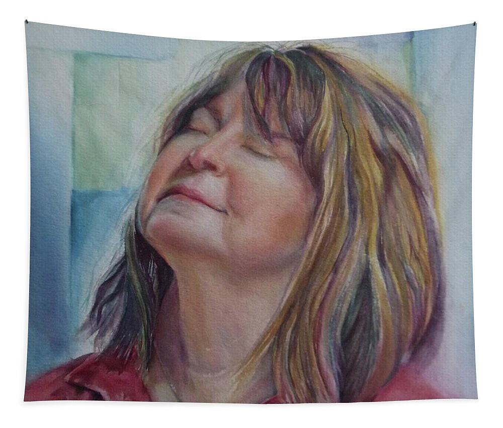 Portrait Tapestry featuring the painting Portrait of Peg by Mary Beglau Wykes