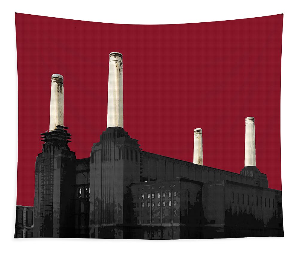 Battersea Tapestry featuring the mixed media Power - Blazing RED #2 by BFA Prints