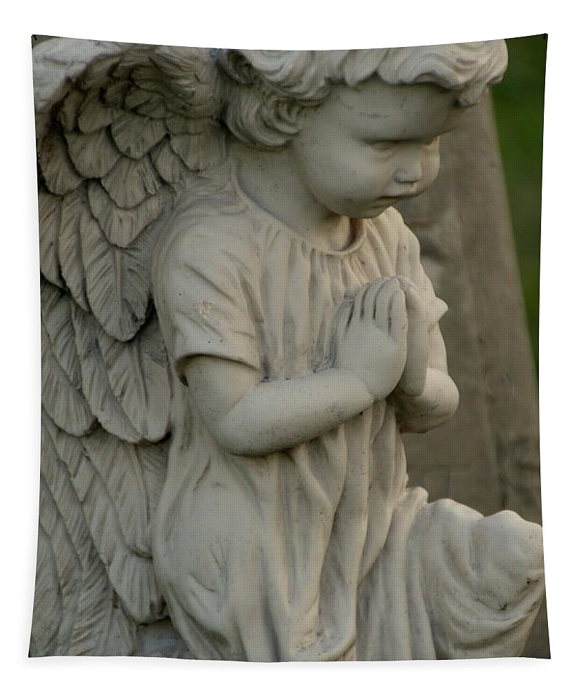 Angel Tapestry featuring the photograph Praying Angel by Valerie Collins