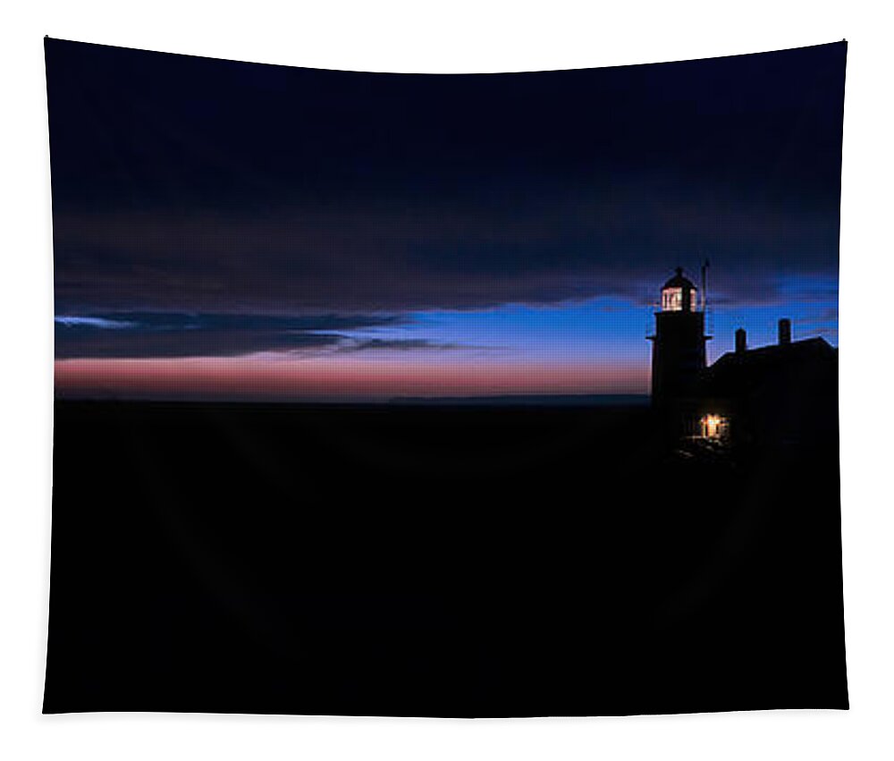 West Quoddy Head State Park Tapestry featuring the photograph Pre Dawn Light Panorama at Quoddy by Marty Saccone