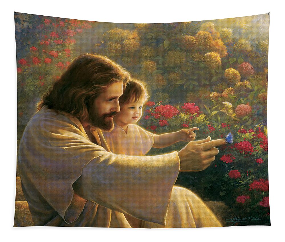 Jesus Tapestry featuring the painting Precious In His Sight by Greg Olsen