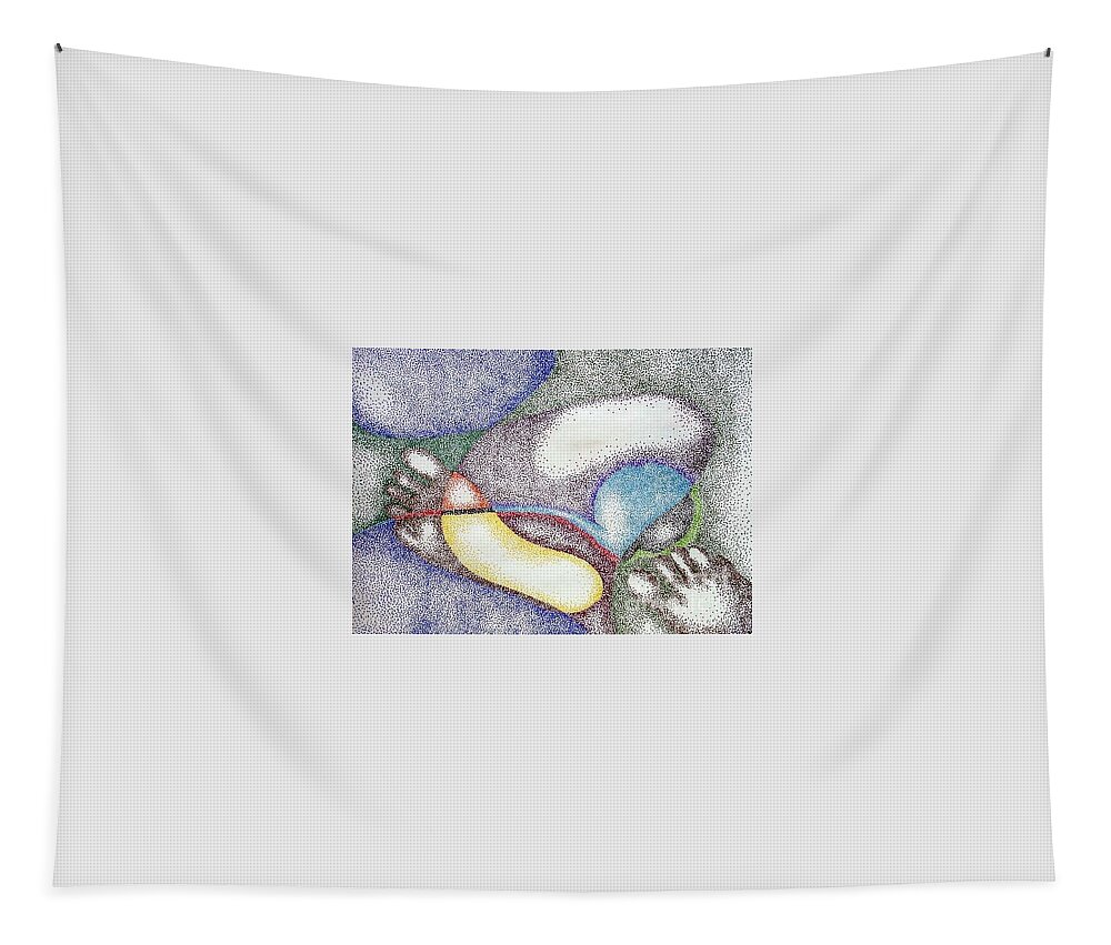 Childbirth Tapestry featuring the drawing Pregnancy by Pamela Henry