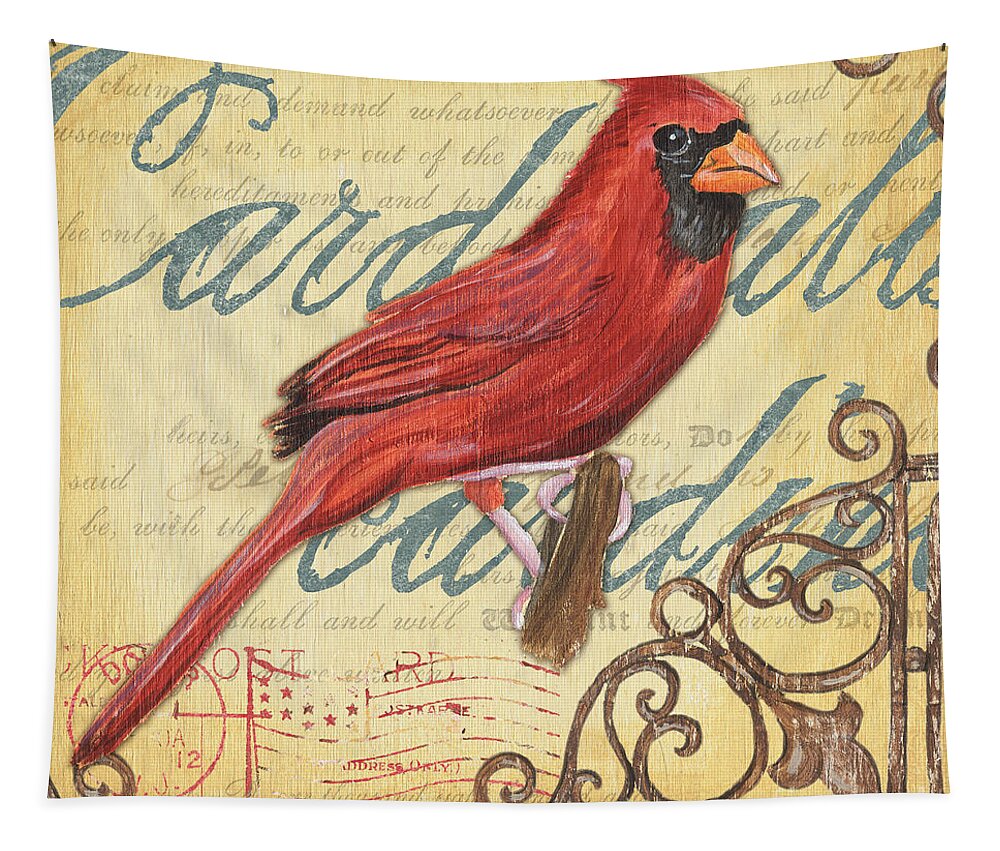 Birds Tapestry featuring the painting Pretty Bird 1 by Debbie DeWitt