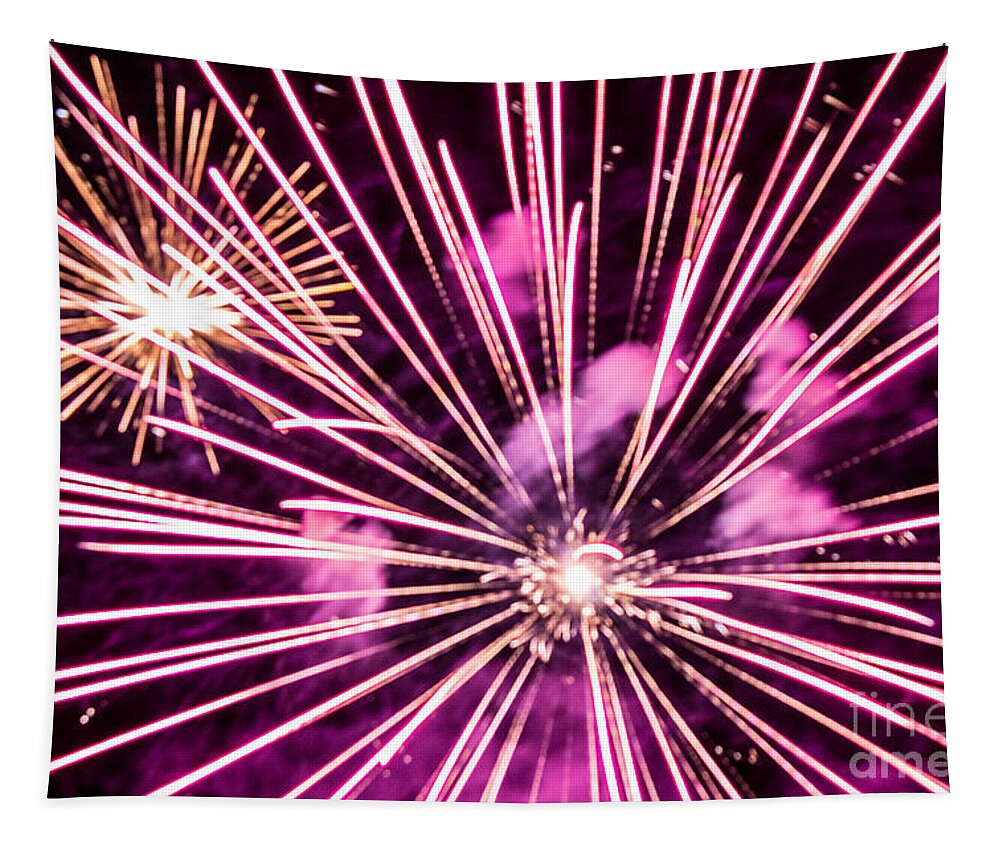 Firework Tapestry featuring the photograph Pretty In Pink by Suzanne Luft