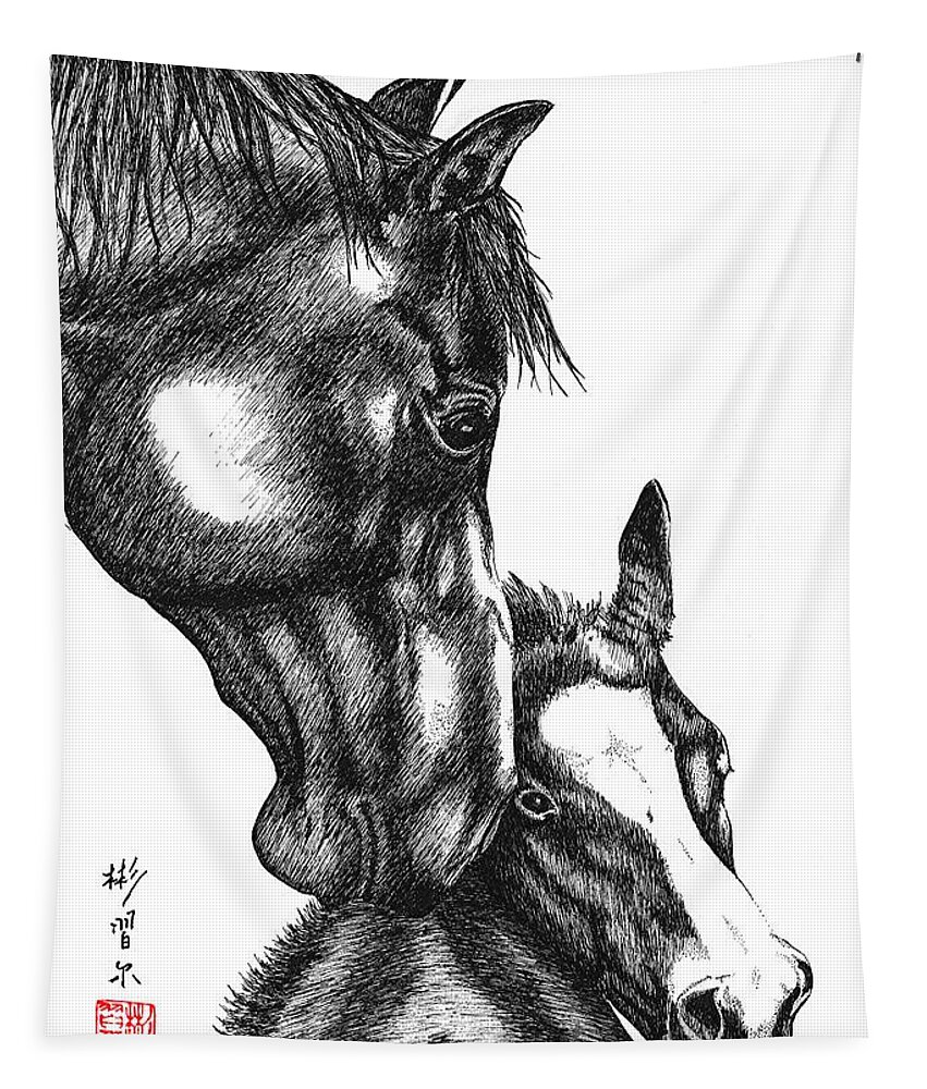 Horse Tapestry featuring the painting Prodigy by Bill Searle