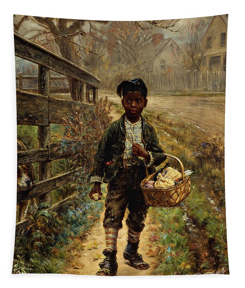 Sweet Tapestry featuring the painting Protecting the Groceries by Edward Lamson Henry