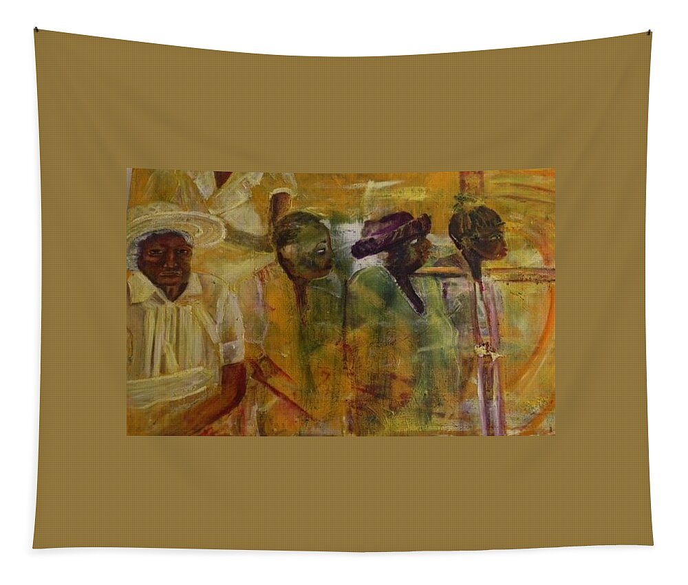 Church Members Tapestry featuring the painting Providence Baptist Church by Peggy Blood