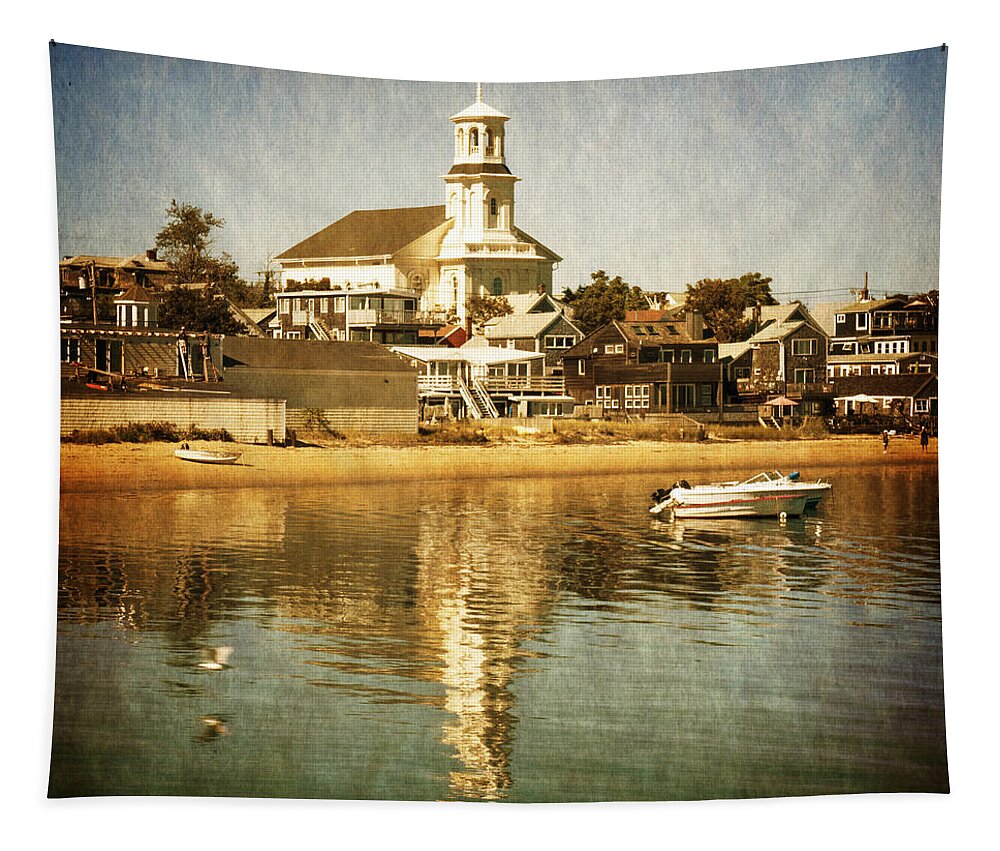 Provincetown Tapestry featuring the photograph Provincetown From the Warf by Frank Winters