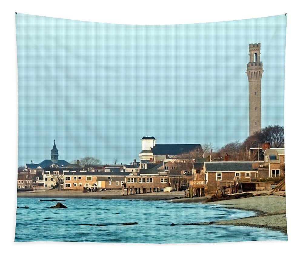 Provincetown Tapestry featuring the photograph Provincetown Bay and Monument by Frank Winters