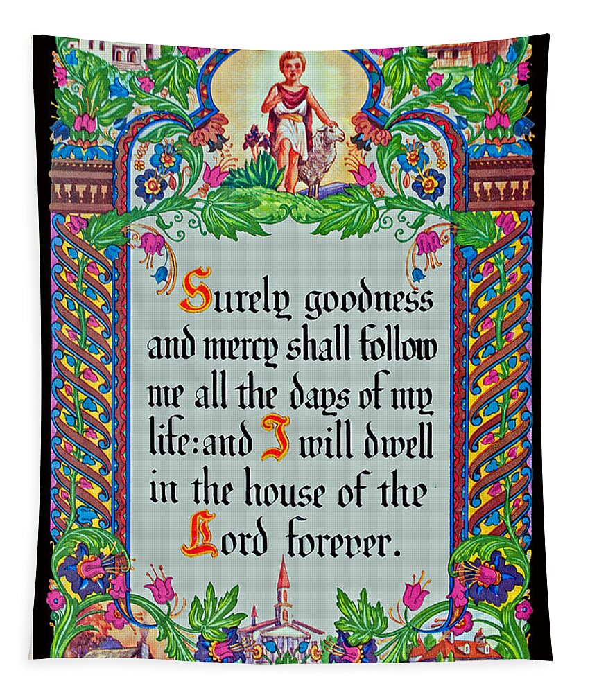 Verses Tapestry featuring the photograph Psalms 23-6 by Tikvah's Hope