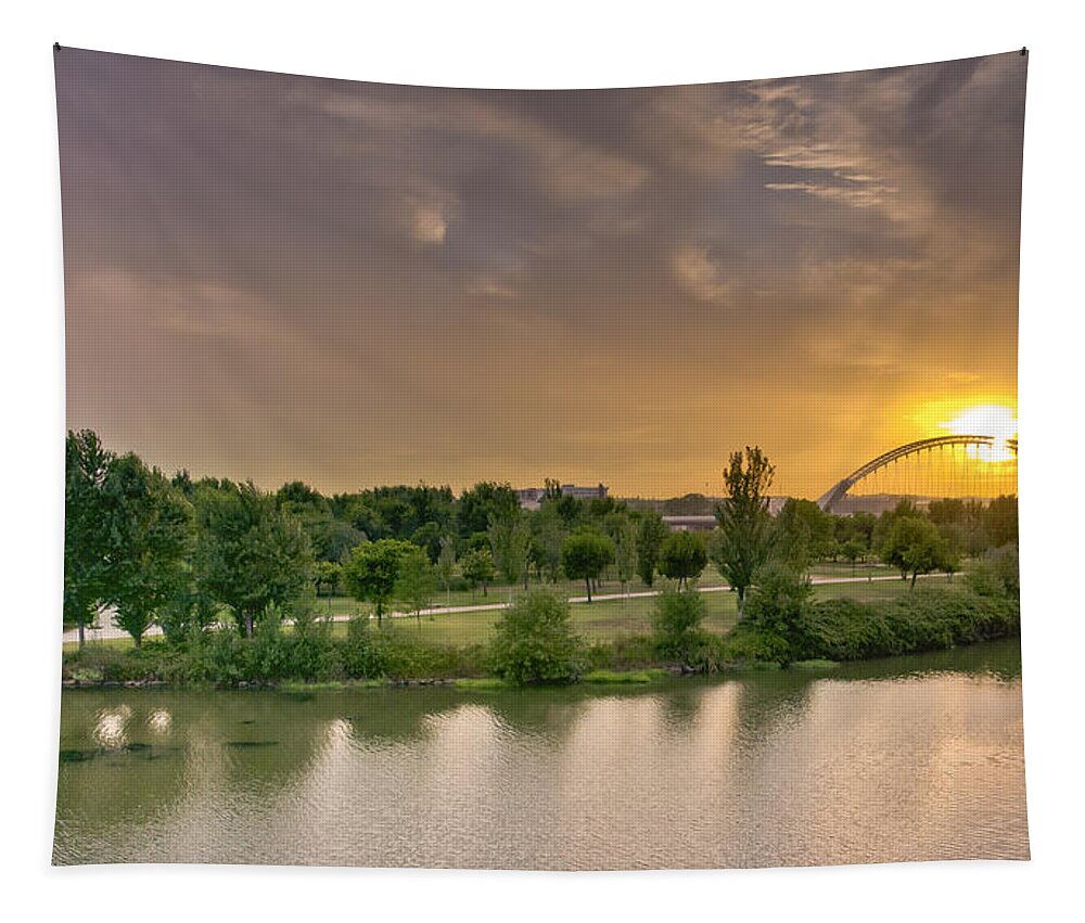 Merida Tapestry featuring the photograph Puente de Lusitania by Pablo Lopez