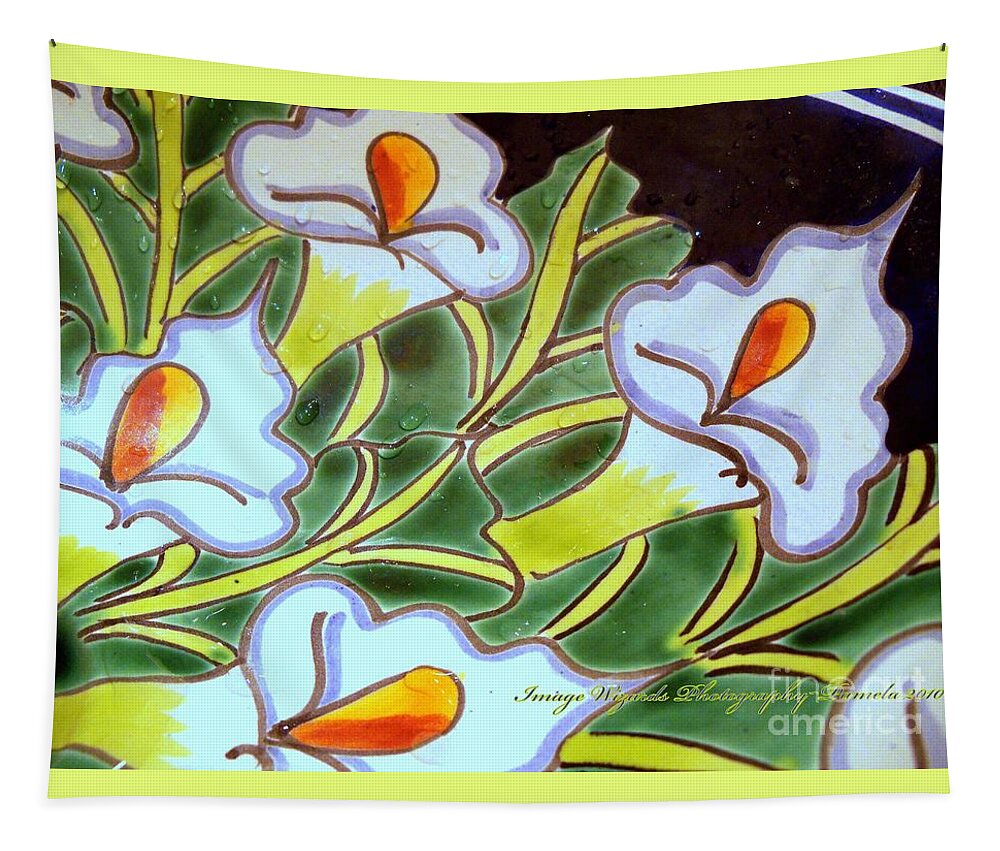 Lily Art In Mexico Tapestry featuring the digital art Calla Lillies Splashed by Pamela Smale Williams