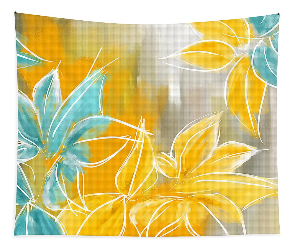 Yellow Tapestry featuring the painting Pure Radiance by Lourry Legarde