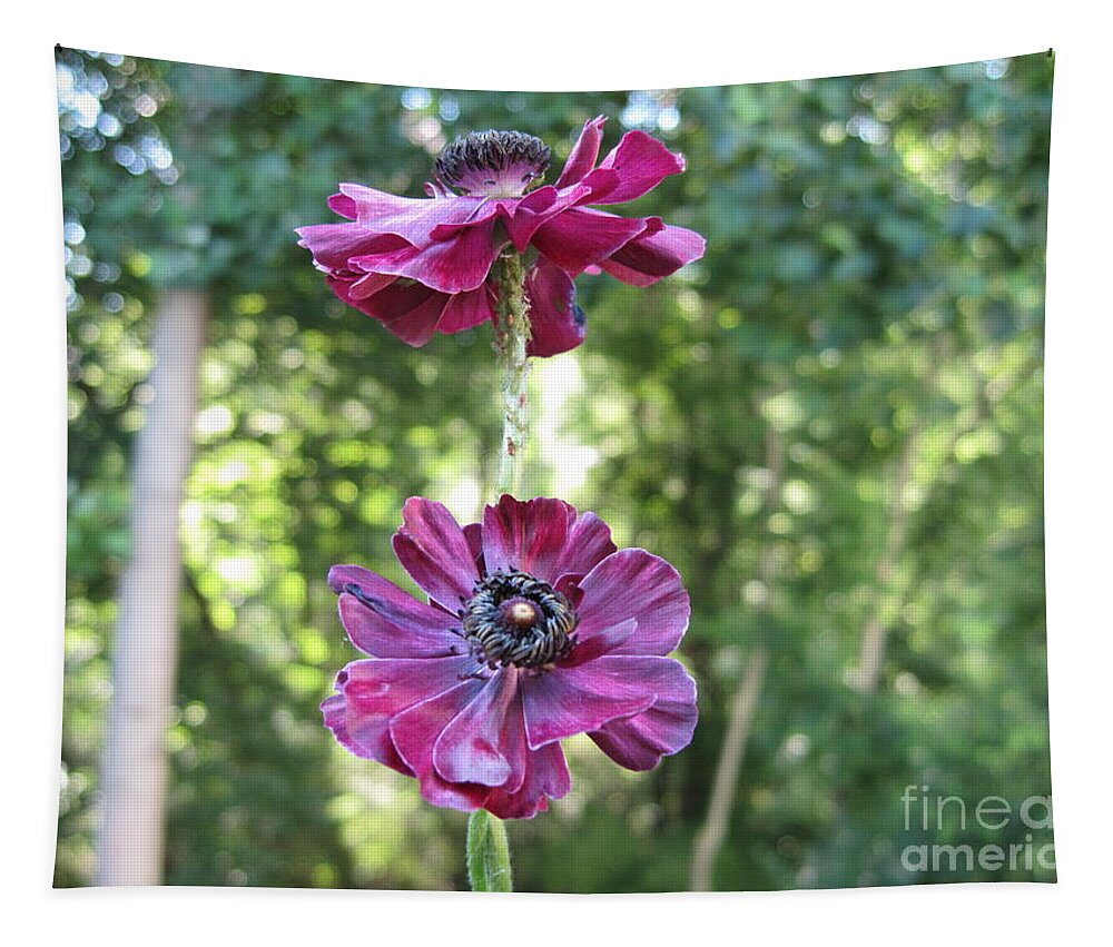Trees Tapestry featuring the photograph Purple Flowers by HEVi FineArt