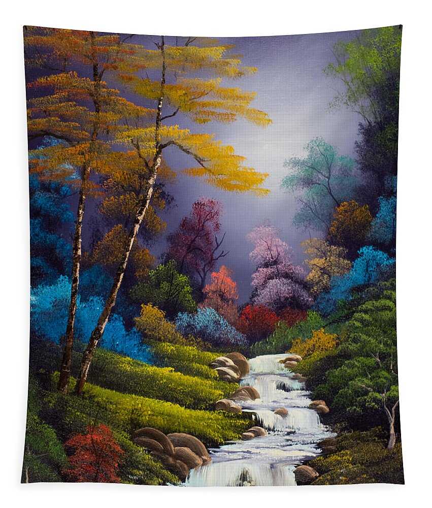 Landscape Tapestry featuring the painting Forest Fantasy by Chris Steele