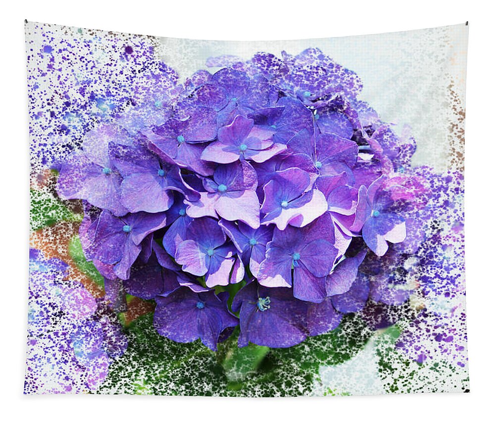 Hydrangea Tapestry featuring the photograph Purple Hydrangea Abstract by Judy Palkimas