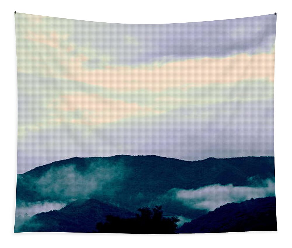 Purple Mountains Majesty Tapestry featuring the photograph Purple Mountains Majesty Blue Ridge Mountains by Kathy Barney